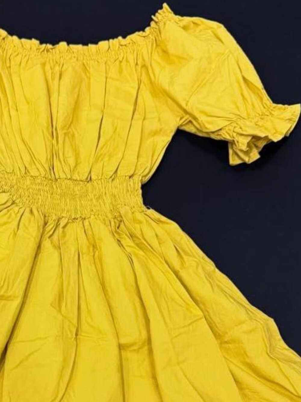Yellow Puff Sleeve Midi Dress - Picture 3 of 3